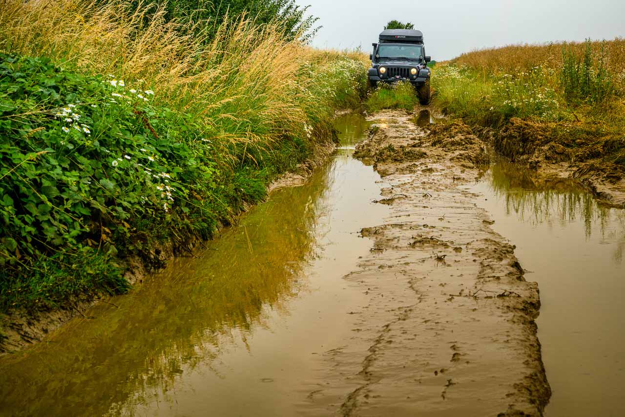 Pendant le raid 4x4 dans les environs de Chartres.